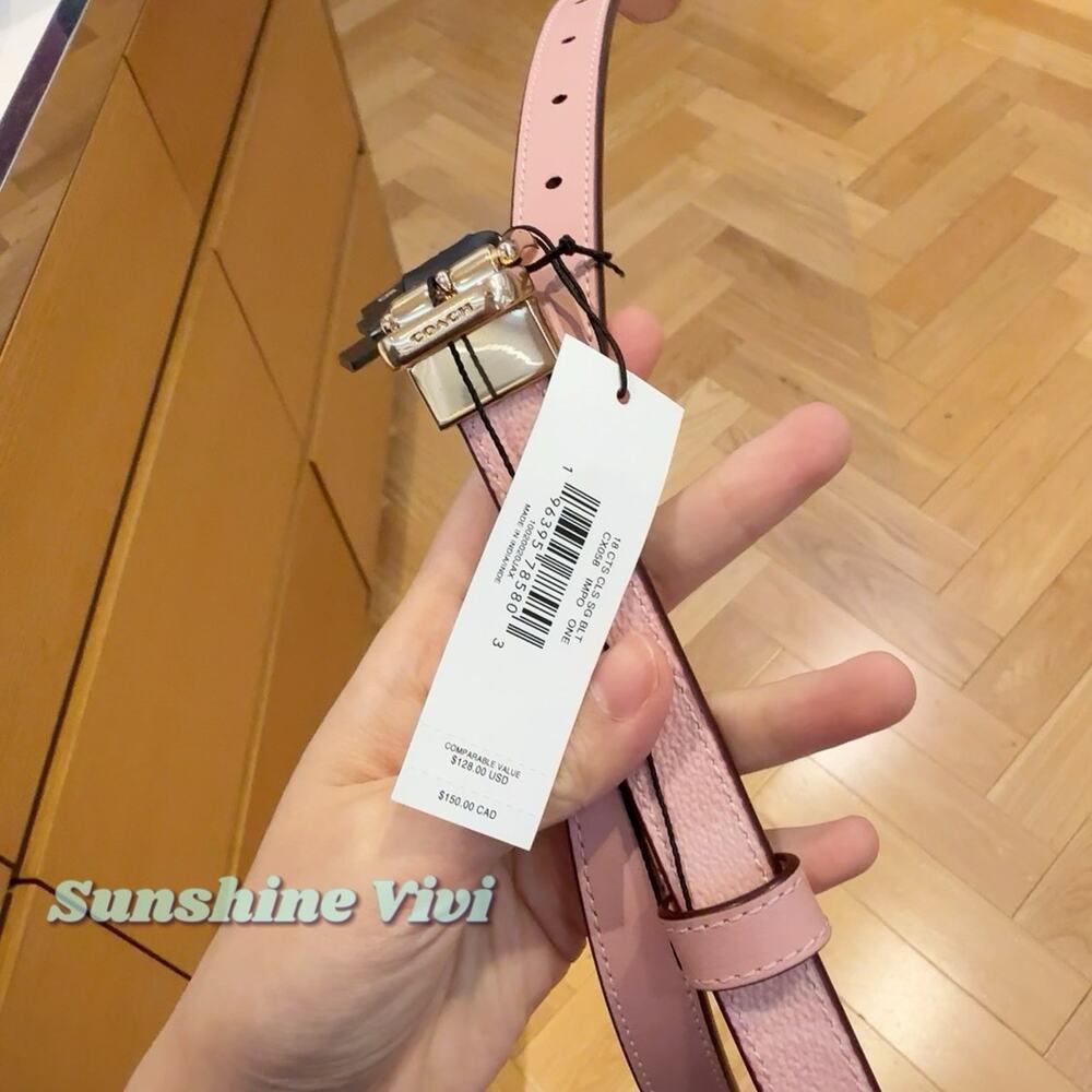 NWT Coach Classic Buckle Cut To Size Reversible Belt, 18 Mm CX058 Powder Pink - Picture 8 of 8